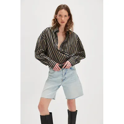 Lee Slouch Bermuda Shorts at Free People in Hint Of Rain, Size: 28