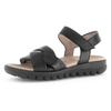 Riemchensandale GABOR, Damen, Gr. 43, schwarz, Glattleder, unifarben, casual, Schuhe, Sommerschuh, Keilsandalette, Bequemschuh mit Klettverschluss