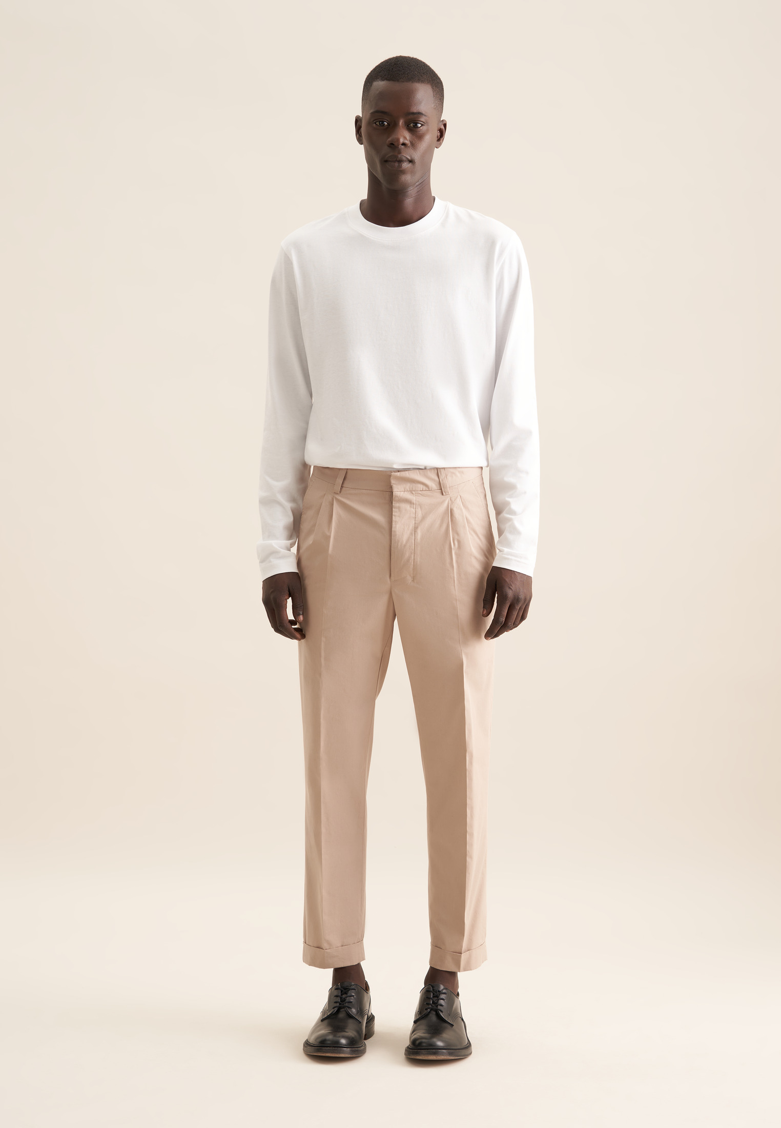 Chinohose SEIDENSTICKER "Schwarze Rose", Herren, Gr. 50, Normalgrößen, beige (sand), 100% Baumwolle, unifarben, Hosen Chinohose