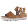 Keilsandalette GABOR "GENUA", Damen, Gr. 37, braun, Ziegenveloursleder, unifarben, modisch, Schuhe, Sommerschuh, Riemchensandale, Komfortschuh in Weite G (=weit)