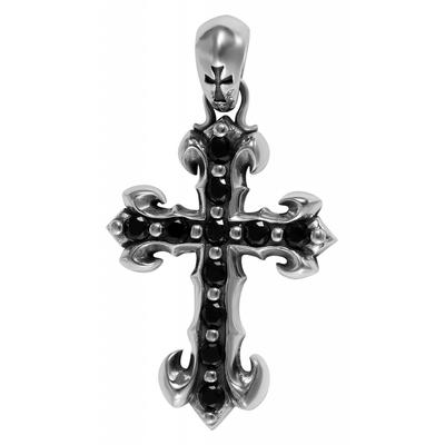 Ketten-Anhänger ADELIA´S "Neuheit 2025 - trendiger Kreuz Anhänger aus 925 Sterling Silber", schwarz, Schmuckanhänger, Damen, Silber 925 (Sterlingsilber) Image