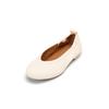 Ballerina MARC O'POLO "aus edlem Rindleder", Damen, Gr. 37, raw cotton, Obermaterial: 100% Leder (Rind), unifarben, Schuhe