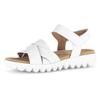 Riemchensandale GABOR, Damen, Gr. 38, weiß, Glattleder, unifarben, casual, Schuhe, Sommerschuh, Keilsandalette, Bequemschuh mit Klettverschluss