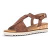 Sandalette GABOR "GENUA", Damen, Gr. 42, braun (camelfarben), Kalbsleder, unifarben, klassisch, Schuhe, Keilabsatz, Sommerschuh, Riemchensandale in Komfortweite G (=weit)