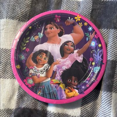 Disney Party Supplies | Disney Encanto Disposable Tableware With Magical Design | Color: Pink/Purple | Size: 9 In