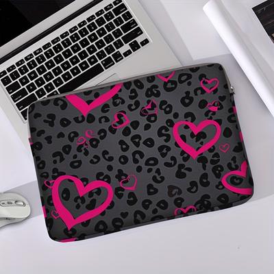 TEMU 1pc Love Print Laptop Bag Soft Notebook Fabric Cover Suitable For 14-inch Laptop Cover Notebook Computer Cover Tablet Computer Cover Laptop Zipper Cover Fixed Handheld Computer Bag