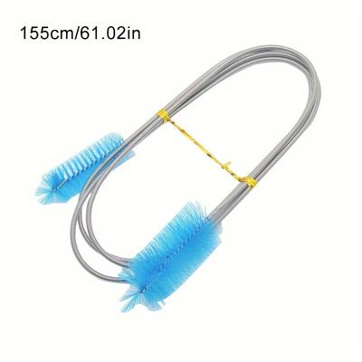 TEMU Tunfan Stainless Steel Aquarium Cleaning Brush, Fish Filter Pump Lily Pipe Hose Accessory For Freshwater And Saltwater Fish