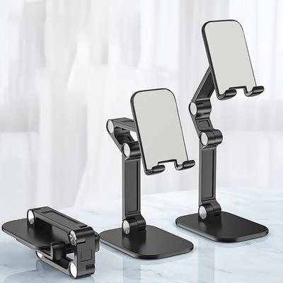 TEMU 1pc Universal Adjustable Desktop Phone Stand, Abs Material, Foldable & Height/angle Adjustable, Portable Holder For Live Streaming, Compatible With , Xiaomi, Vivo, Oppo, , Lg, Iphone Series Image