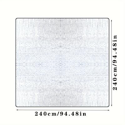 TEMU 1pc High Quality Camping Mat - Durable Aluminum Foil + Epe Fabric, Portable Outdoor Picnic & Tent Mats, Double Sided Aluminum Foil Floor Mats Camping Heat Insulation Floor Mats Image