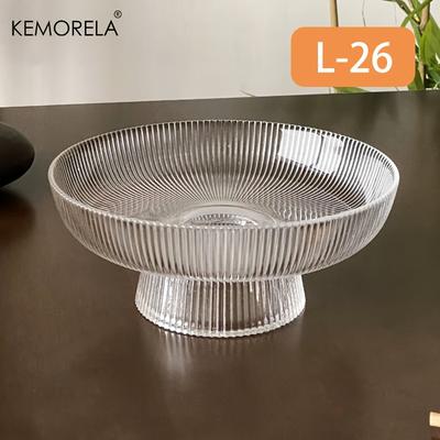 TEMU Kemorela Elegant Glass Fruit Bowl - Large Capacity, Vertical For Cakes & Snacks, Restaurants & Banquets Image