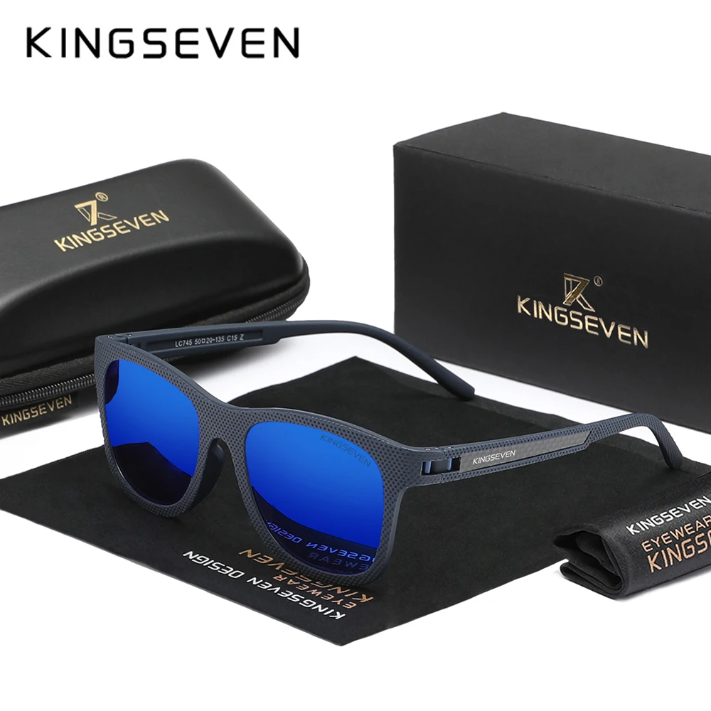 KINGSEVEN Polarisierte UV400 Sonnenbrille Männer Frauen Runde Brille Im Freien Fahren Angeln Männlich Femle Kausalen Augenschutz Brillen Image
