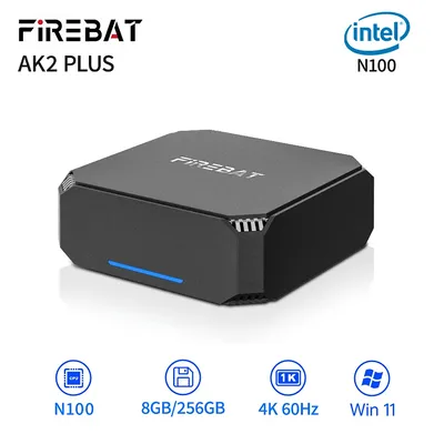 Firebat ak2 plus minipc intel n100 dual band wifi5 bt 4,2 16gb 512gb desktop gaming computer mini pc