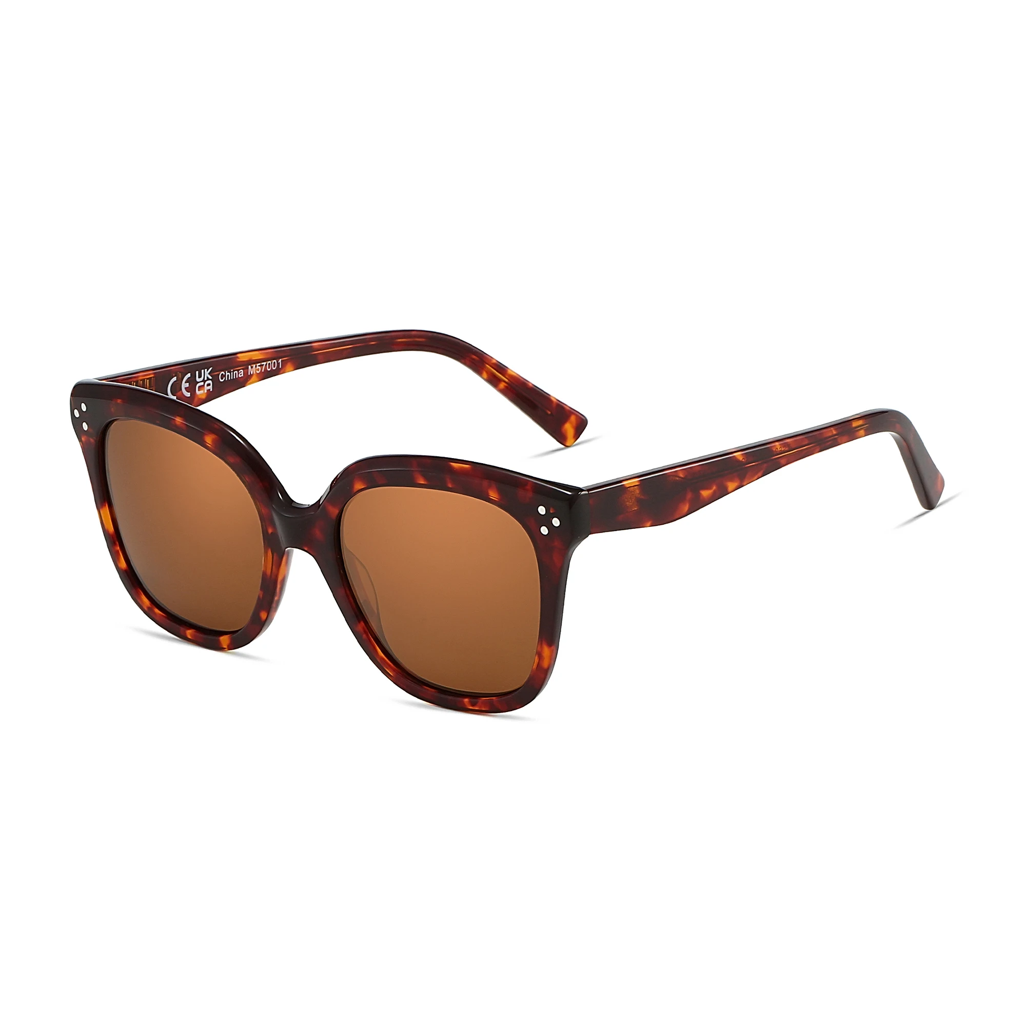 ZENOTTIC Fashion Square Polarisierte Sonnenbrille, klassisches Design, UV400-Schutz, Acetat-Sonnenbrille, Schatten für Damen und Herren Image