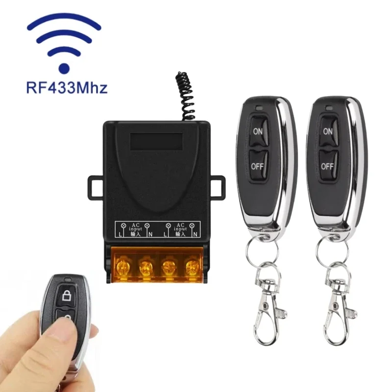 Smart Switch Drahtlose Fernbedienung RF 433 Mhz AC 75-220 V 30A Hohe Strom Relais Für Wasserpumpe motor LED Licht Tür Zugang Image