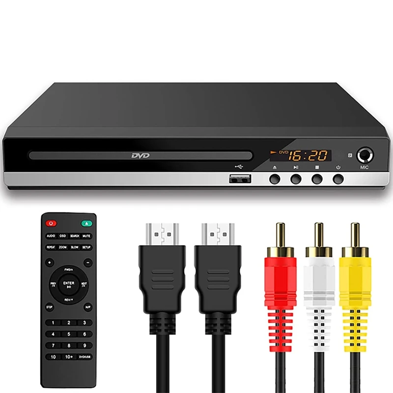 DVD-Player 1080P High-Definition Home DVD-Player Box für TV DVD CD Discs Player AV-Ausgang Eingebauter MIC-Anschluss Alle Region kostenlos Image