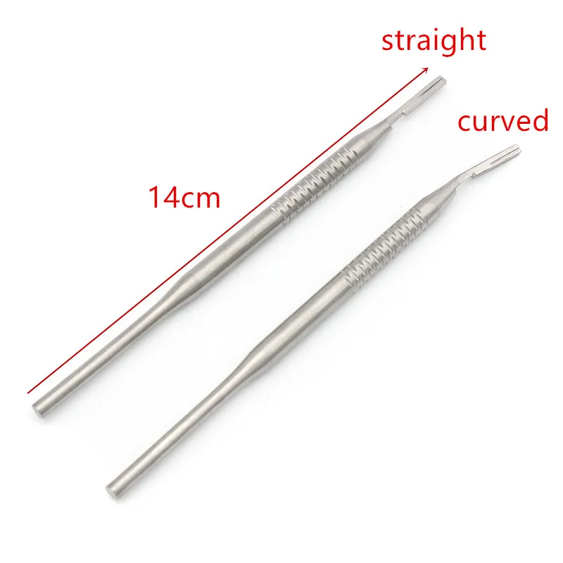 Dental Skalpell Griff Klinge Griff Gebogene/Gerade Anwendbar Dental Edelstahl Griff Messer Klinge Dental Instrumente Nr. 3 Image