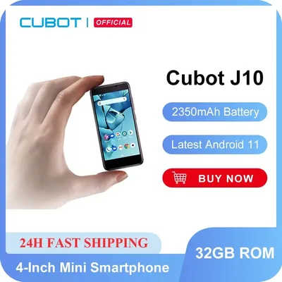 Cubot Smartphone 4-Zoll-Mini-Phone-J10, 32GB ROM 2350mah 5mp Rückfahr kamera Google Android 11 Dual-SIM-Karte 3g Telefon Gesicht ID