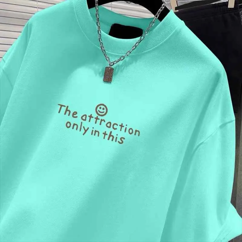 2025 European Style New Pure Cotton Short Sleeve Tshirt Women Clothing Fashion Loose Letter Print Top Office Lady Casual Y2k Tee