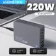 Caricatore da tavolo GaN da 220 W Stazione di ricarica rapida PD 100 W USB tipo C QC 3.0 a 6 porte per iPhone 16 Pro Tablet MacBook Samsung Laptop