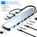 Docking station USB 3.0 a 7 porte concentratore HUB tipo C 5 Gbps trasmissione ad alta velocità adattatore OTG splitter scheda TF per PC portatile