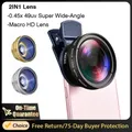 Clip universale per fotocamera con obiettivo 2IN1 37mm professionale 0,45x49uv obiettivo macro super grandangolare per iPhone 15 12 Samsung Huawei Xiaomi
