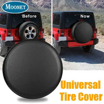 Moonet Universal Spare Tire PVC Leather Cover 12" 13" 14" 15" 16" 17" inch for Auto/Trailer/Caravan