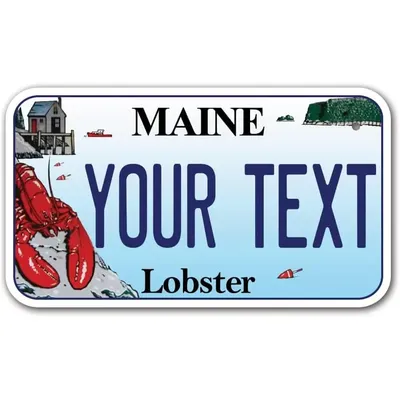 InkMyPlate Personalized Maine Lobster Small Metal Sign | Moto 7x4 | Custom Metal Sign for Kids Power