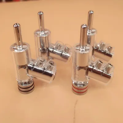 Top quality WBT HIFI Rhodium Plated Lockable Speaker Cable Banana Plug Angled gun Banana to Y