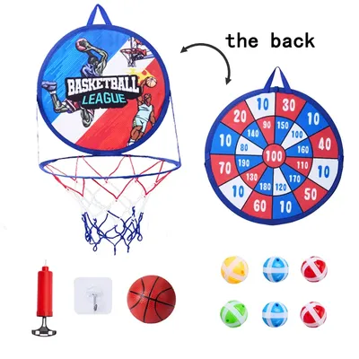 Basketball hoops Dartboard Set With Adhesive Balls Indoor Outdoor Sports Kid Toys Games For Children