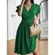 Abito Midi Donna Abito Corsetto Vestito T Shirt Abito Tee Colore Solido Abito A Line Casual Vacanza Quotidiano Vestibilità Regolare Grafica Manica Corta Collo A V Nero Vino Blu Verde Estate