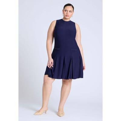 Plus Size Women's Sweater Tennis Dress by ELOQUII in Navy (Size 18/20)