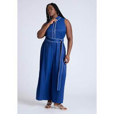 Plus Size Women's Tennis Jumpsuit by ELOQUII in Estate Blue (Size 20)