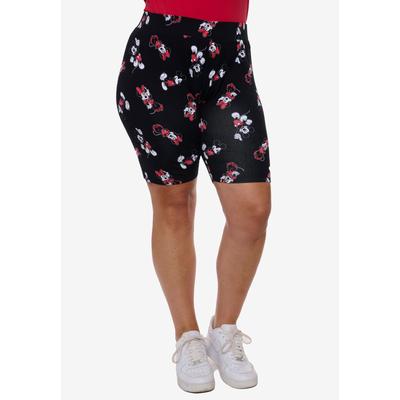 Plus Size Women's Women's Disney Mickey Mouse Bike Shorts Black All-Over Print by Disney in Black (Size 1X (14-16))
