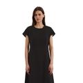 Midikleid MARC O'POLO "aus LENZING™ ECOVERO™", Damen, Gr. 36, Normalgrößen, schwarz, Obermaterial: 83% Viskose, 17% Polyamid; Futter: 100% Nicht verfügbar, unifarben, casual, regular fit wadenlang, Kurzarm, Kleider