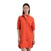 Hemdblusenkleid MARC O'POLO "aus Popeline", Damen, Gr. 40, Normalgrößen, rot (burnt rot), Obermaterial: 68% Baumwolle, 28% Polyamid, 4% Elasthan; Futter: 100% Nicht verfügbar, unifarben, regular fit normal, Langarm Manschette, Kleider