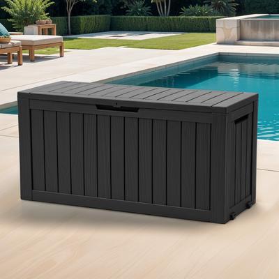 Moasis 72 Gallon Outdoor Resin Deck Box, Pool Storage Box with Wheels for Outdoor Cushions