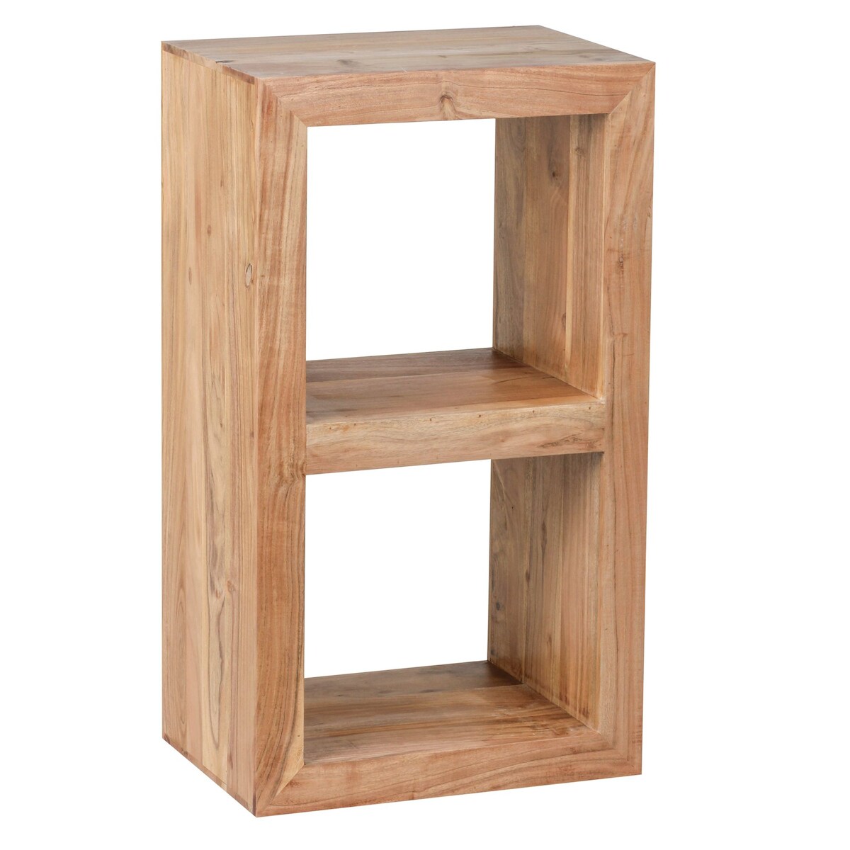 KADIMA DESIGN Standregal MUMBAI Massivholz Akazie 88 cm hoch 2 Böden Design Holz-Regal Naturprodukt Beistelltisch Image