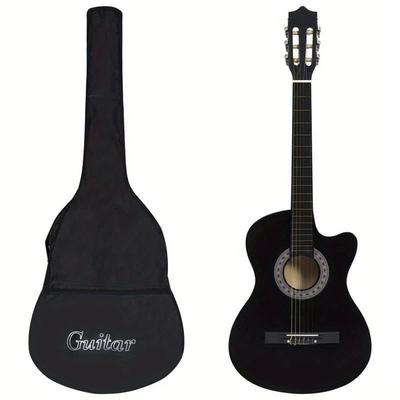 "TEMU 12-piece Western Guitar Set With 6 Strings, Black, 38"""