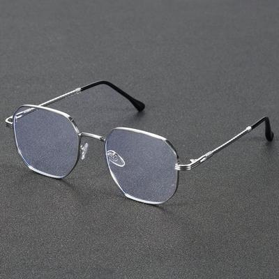 TEMU 1pc Geometric Frame Vintage Elegant Clear Glasses Suit For Men Daily Life Back To School Clothing Accessories Image