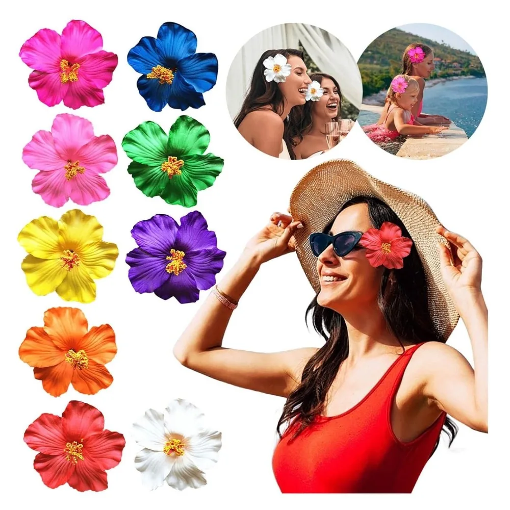 Kopf bedeckung Hawaii Blume Haars pangen romantische Seite Pony Clip künstliche Blume Clips geeignet Urlaub Strand partys Image