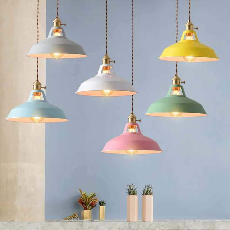 Industrielle bunte Pendel leuchte Loft Suspension Leuchte Restaurant Küche hängelleuchte deko wohnzimmer lampe hängelampe led deckenleuchte pendelleuchte licht esstisch beleuchtung wandleuchte