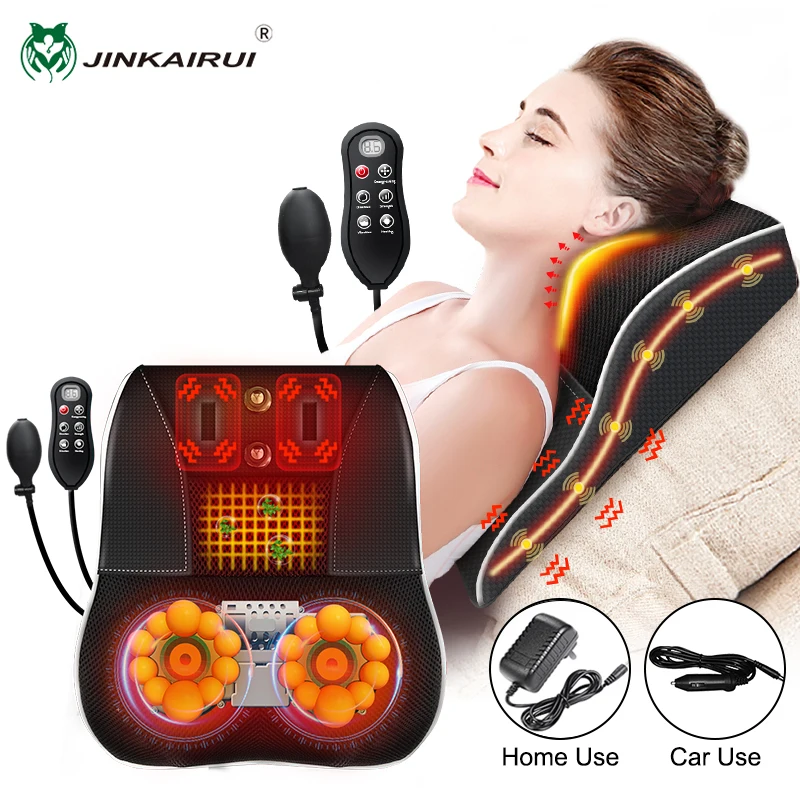 Elektrische Zervikale Orthopädische Kissen Shiatsu Kopf Zervikale Traktion Körper Zurück Taille Massage Auto Mit Heizung Vibrations Massage Image
