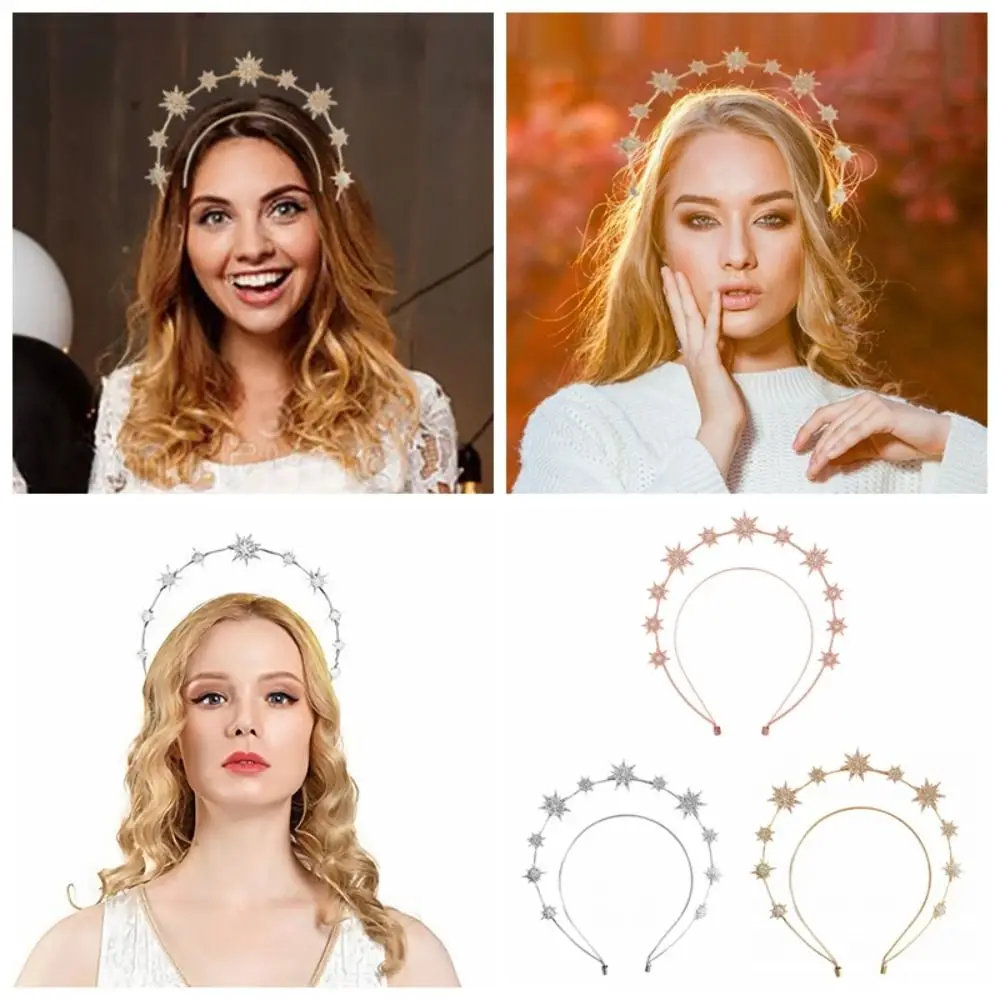 Doppels chicht Strass Stern Stirnband Kristall Barock Stern Zirkon Haar Reifen Haarschmuck koreanischen Stil ins Tiara Kopfschmuck Image