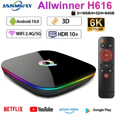 Android TV BOX Q PLUS Allwinner H616 2,4 G WLAN, unterstützt Google Netflix Streaming Media Player Set-Top-Box