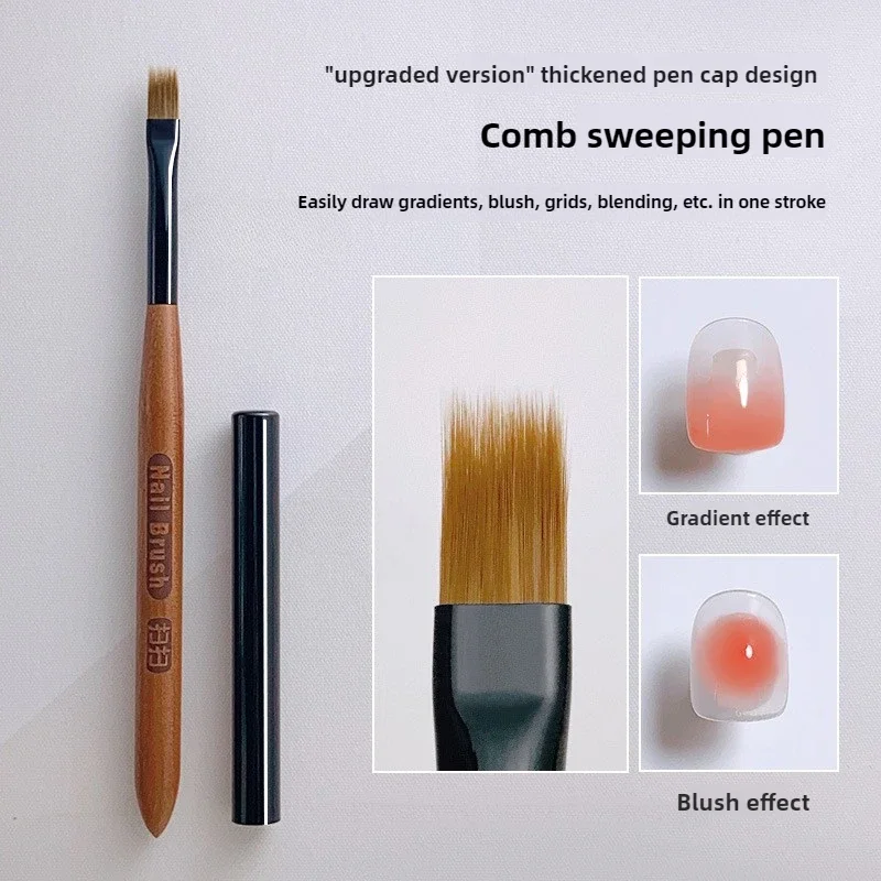 Farbverlauf Nail Art Pinsel Acryl Nagel Ombre Stift DIY UV Gel Pinsel Malerei Zeichnung Blumen Nägel Pinsel Maniküre Werkzeuge für Salon Image