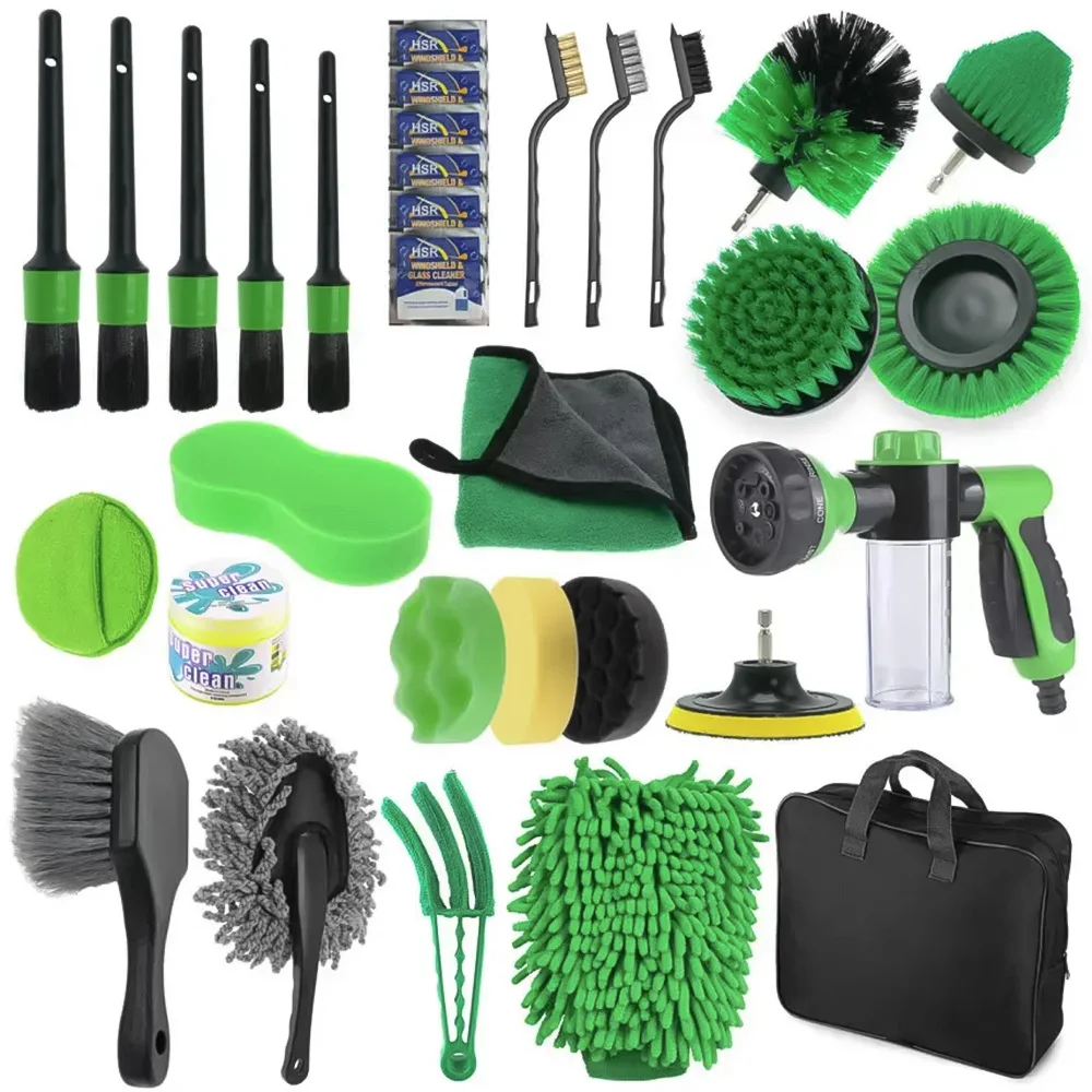 Detaillierung Pinsel Set Power Wäscher Bohrer Bürsten Auto Polnischen Pads Auto Reinigung Pinsel Für Auto Air Vents Felge Schmutz Staub Sauber Werkzeuge Image