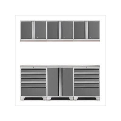 NewAge Garage Cabinets PRO Platinum 7-Piece Workbench System with Stainless Steel Top