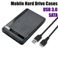 Custodie per dischi rigidi mobili da 2,5 pollici SATA a USB3.0 HDD per scatola HDD di archiviazione esterna SSD con cavo USB 3.0/2.0 ABS