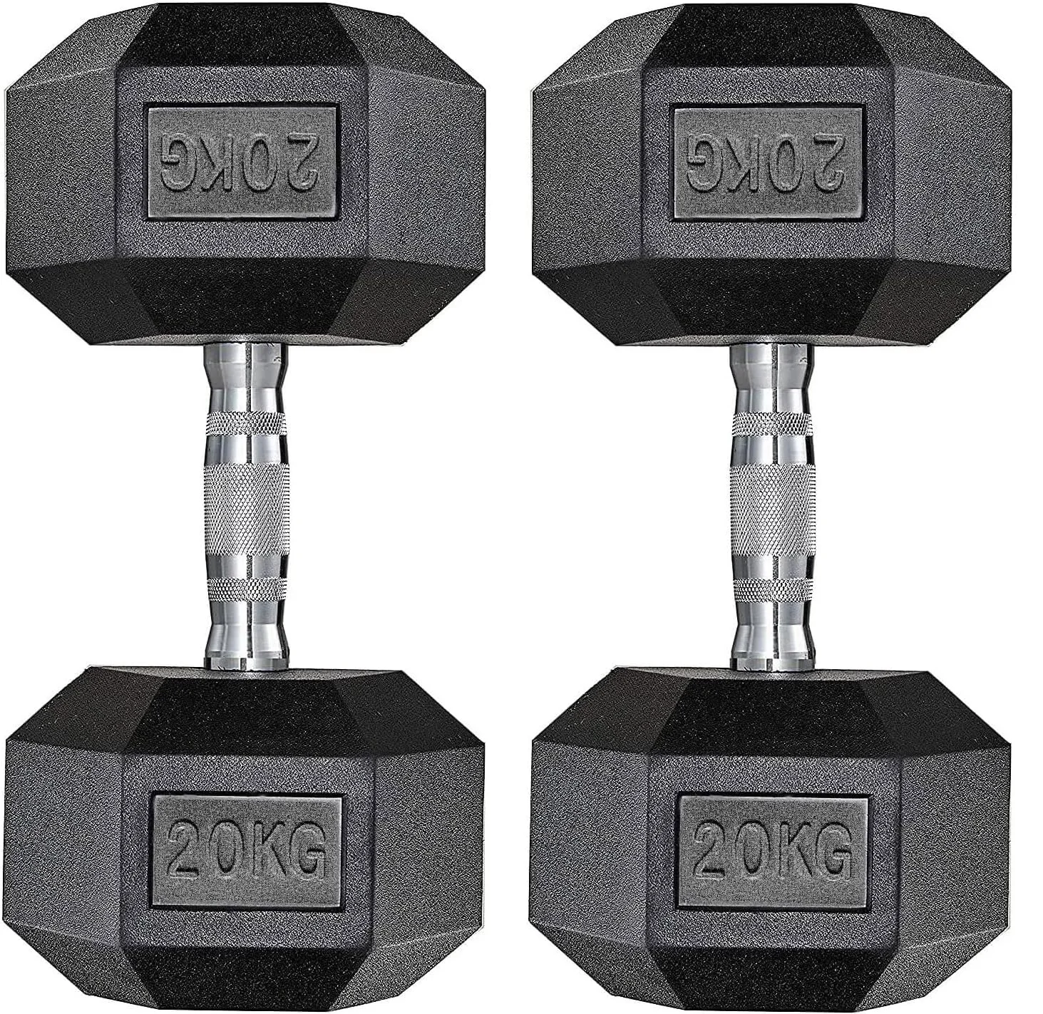 Set di manubri 10-25 kg Set di manubri esagonali con involucro in gomma Pesi libere Set di manubri Set di pesi per la casa, rivestito antiscivolo, impugnatura ergonomica