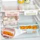 Scatola portaoggetti per organizer per frigorifero Cassetto frigorifero multifunzionale creativo per ripiano per contenitori di plastica per alimenti, uova di frutta